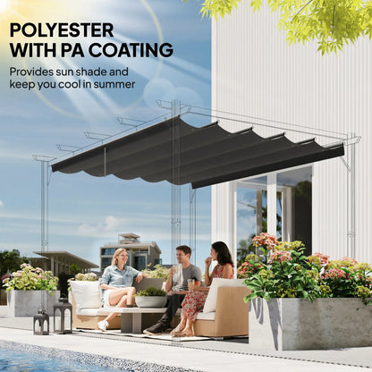 Retractable Pergola Canopy Replacement, 10' x 10', Dark Grey Gazebo Canopy Replacement at Gallery Canada
