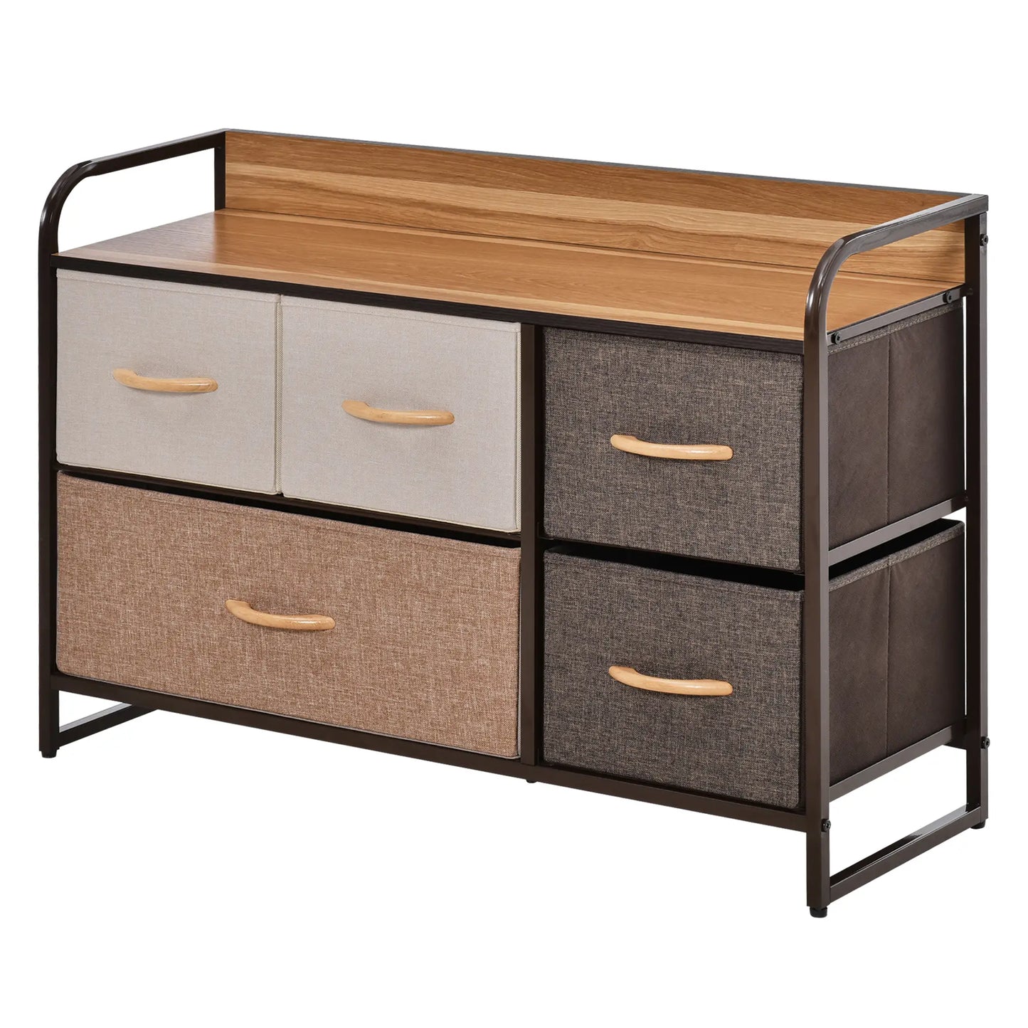 5-Bin Dresser Storage Tower, Fabric Bins with Metal Frame Storage Cabinets Multi Colour at Gallery Canada