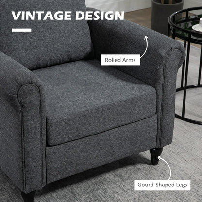 Vintage Armchair, Upholstered Accent Chair, Dark Grey Accent Chairs at Gallery Canada