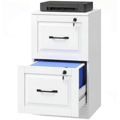 2 Drawer File Cabinet With Lock, Vertical Filing Cabinet, White Office Cabinets & Cupboards White at Gallery Canada