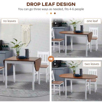 Solid Wood Drop Leaf Kitchen Table, Folding Dining Table, Brown Bar Tables & Dining Tables at Gallery Canada