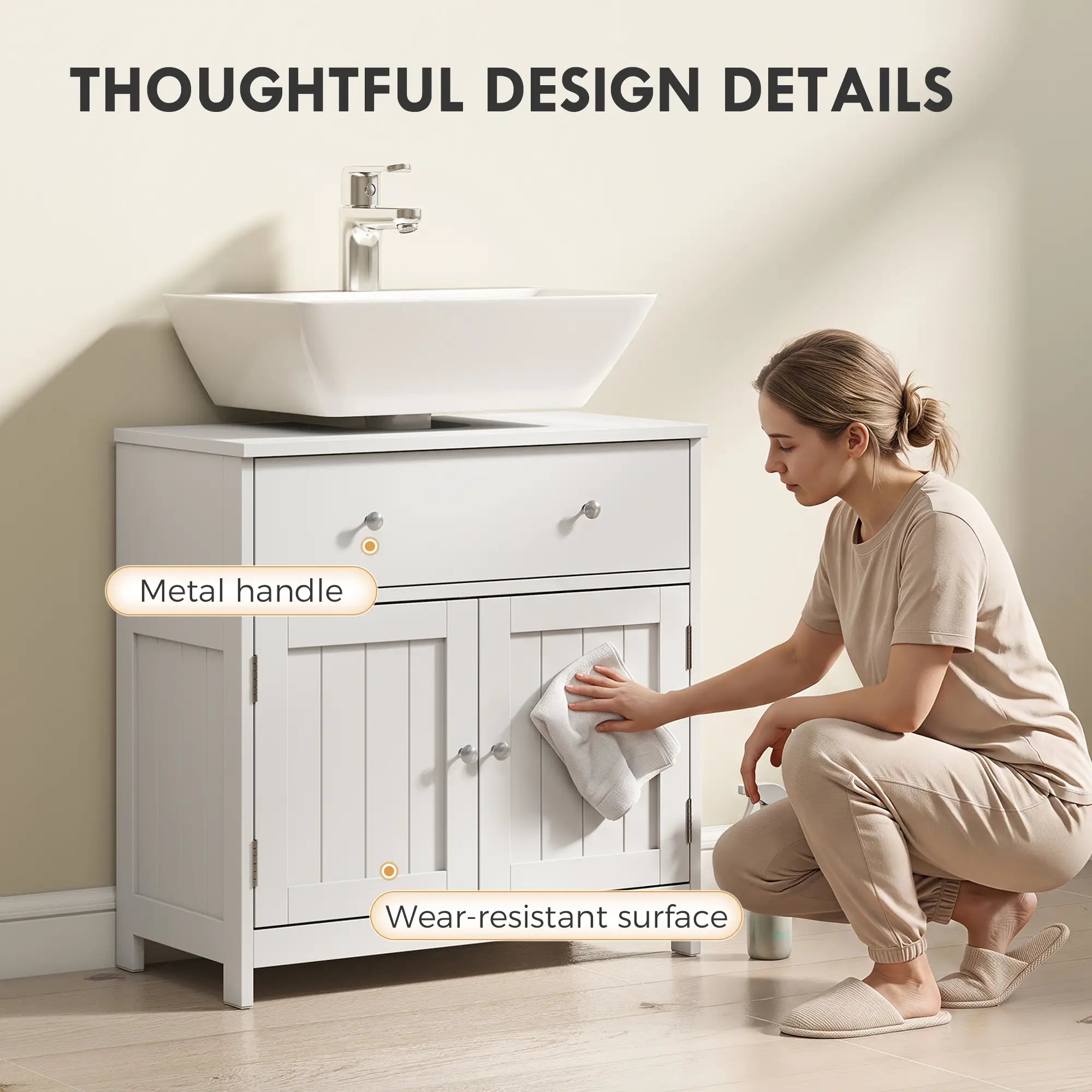 Modern Bathroom Vanity Cabinet, Under Sink Storage, White Bathroom Cabinets at Gallery Canada