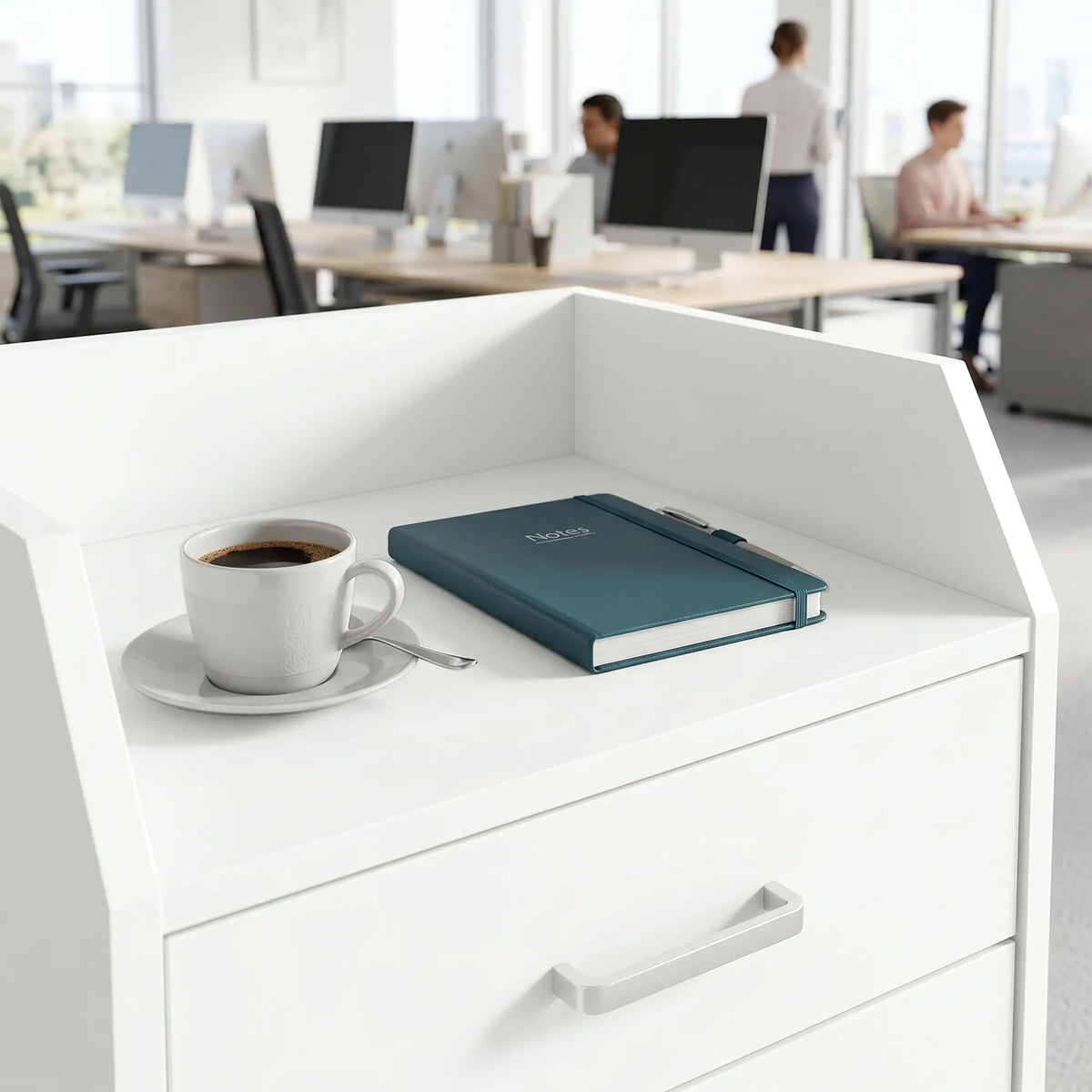 4-Drawer Vertical Mobile Filing Cabinet With Lockable Wheels, White Office Cabinets & Cupboards at Gallery Canada