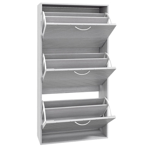 Shoe Storage Cabinet, 3 Flip Drawers, Slim 12 Pair Organizer