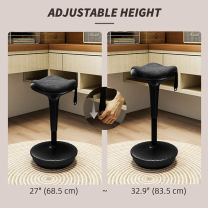 Swivel Standing Desk Chair, Adjustable Ergonomic Stool, Black Office Chairs at Gallery Canada