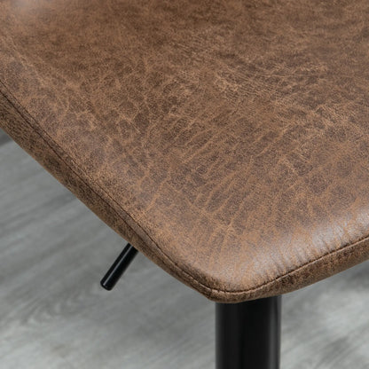 Adjustable Bar Stools Set of 2, Swivel with Back, Footrest, Brown Bar Stools at Gallery Canada