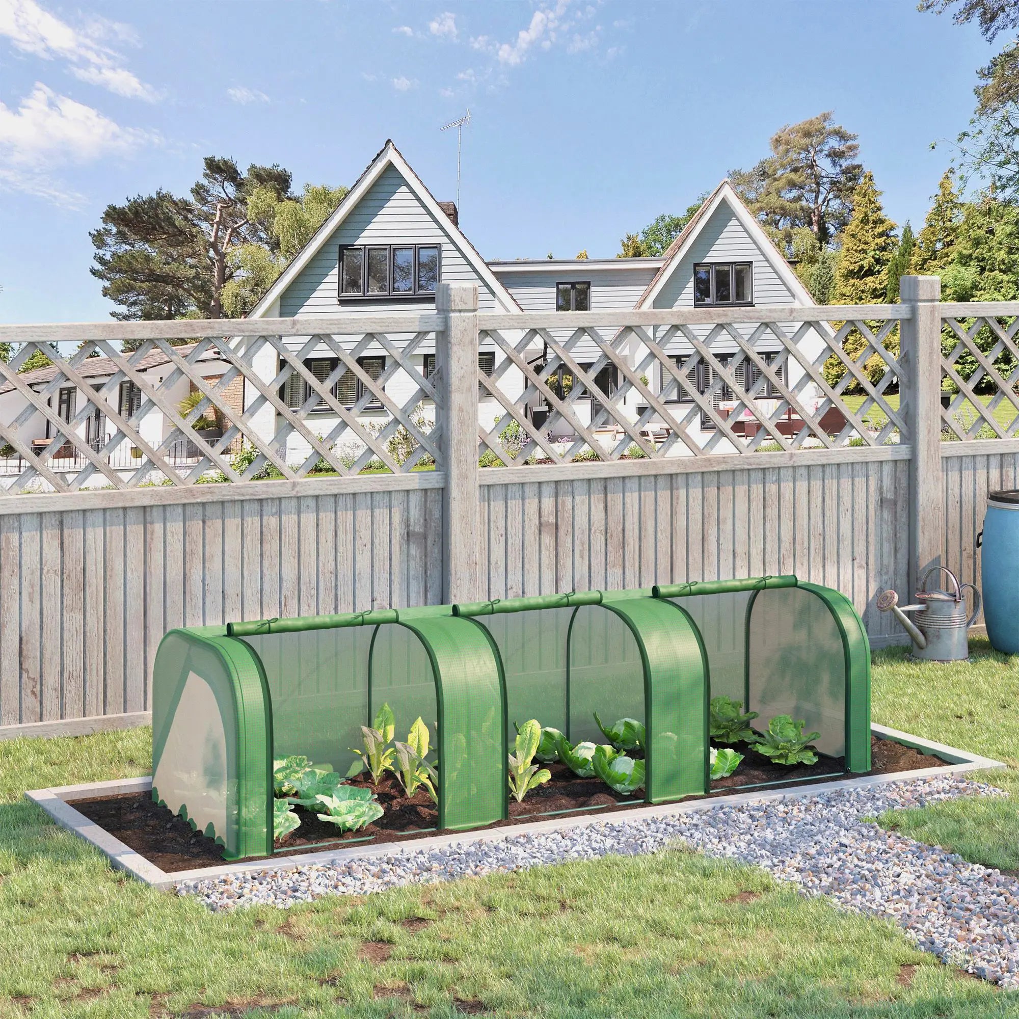 9.7' x 3.3' x 2.5' Mini Tunnel Greenhouse, PE Cover, Steel Frame, Zipped Doors, Dark Green Mini Greenhouses at Gallery Canada
