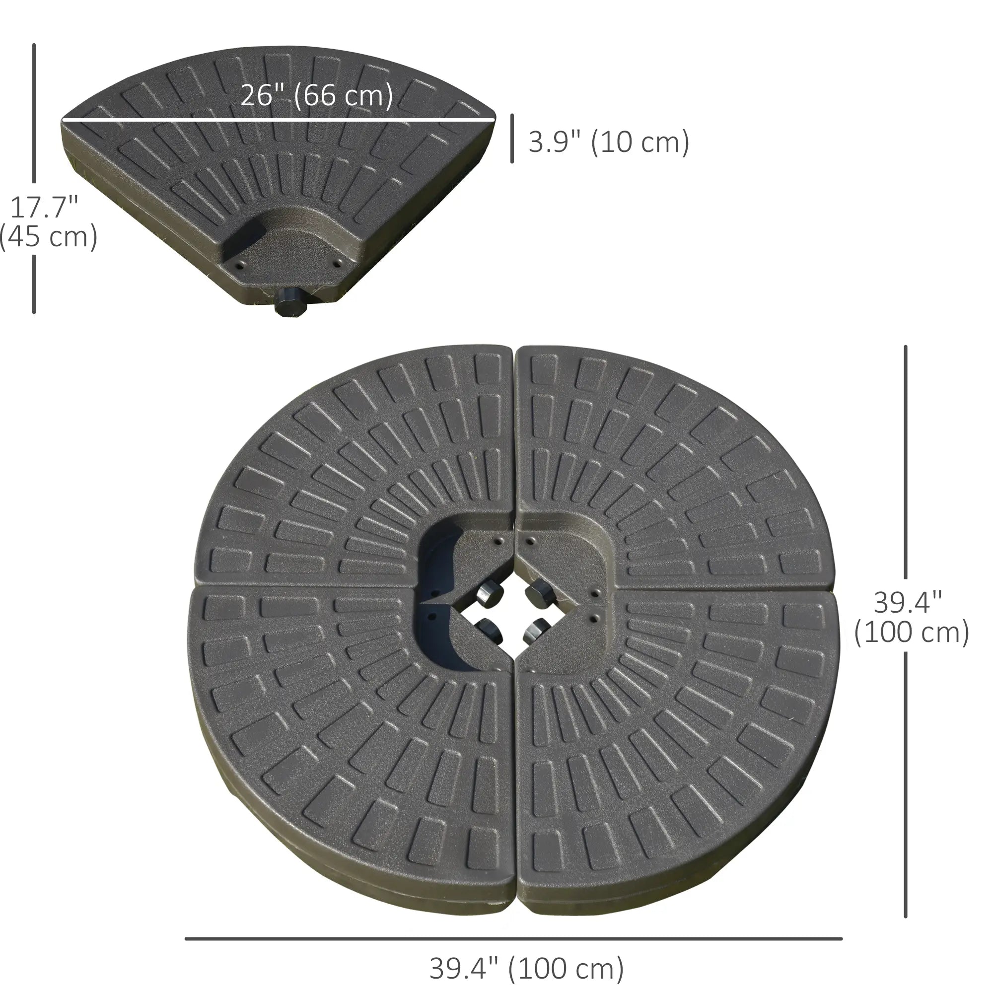 4-Piece Cantilever Offset Patio Umbrella Stand, Water & Sand Filled Base Umbrella Bases at Gallery Canada