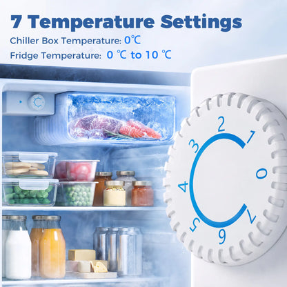 2.6 Cu Ft Mini Fridge, Single Door Compact Refrigerator, Silver Small Kitchen Appliances at Gallery Canada