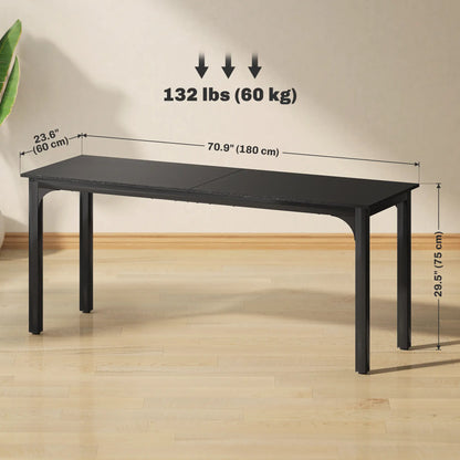 71" Computer Desk, Metal Legs, Distressed, Black Computer Desks at Gallery Canada