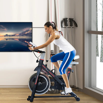 Upright Stationary Exercise Bike, Adjustable Resistance, LCD Monitor, Black Exercise & Stationary Bikes at Gallery Canada