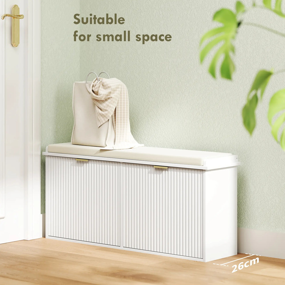 Entryway Bench with Padded Seat, Flip-Drawers, Holds 529lbs, White Shoe Storage Cabinets & Racks at Gallery Canada