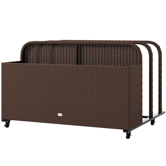 Rolling Pool Storage, Rattan Patio Furniture, Outdoor Wicker Organizer, Brown Patio Storage Boxes Brown at Gallery Canada