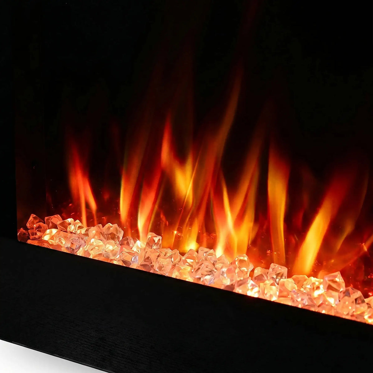 42" Electric Fireplace, Ultra-Thin Recessed, Wall Mounted, Black, Black Electric Fireplaces at Gallery Canada