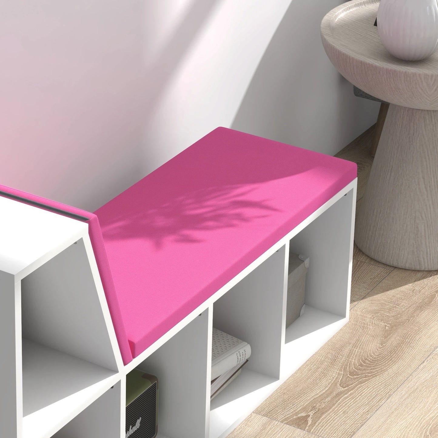 5-Cube Bookshelf with Cushioned Nook, Storage Shelves, Pink Bookshelves & Bookcases at Gallery Canada