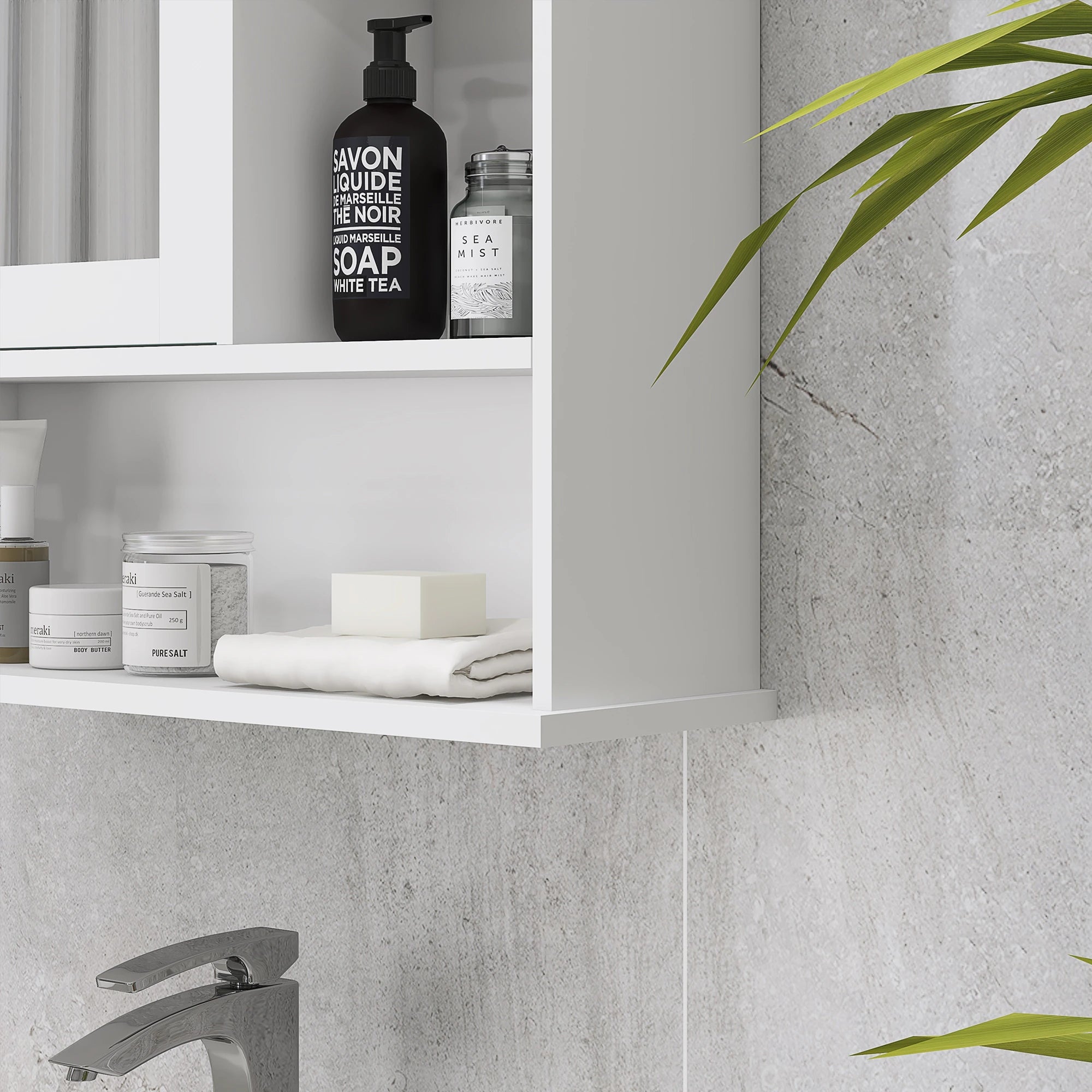 Wall-Mounted Medicine Cabinet, Bathroom Mirror with Shelves, White Mirror Medicine Cabinets at Gallery Canada
