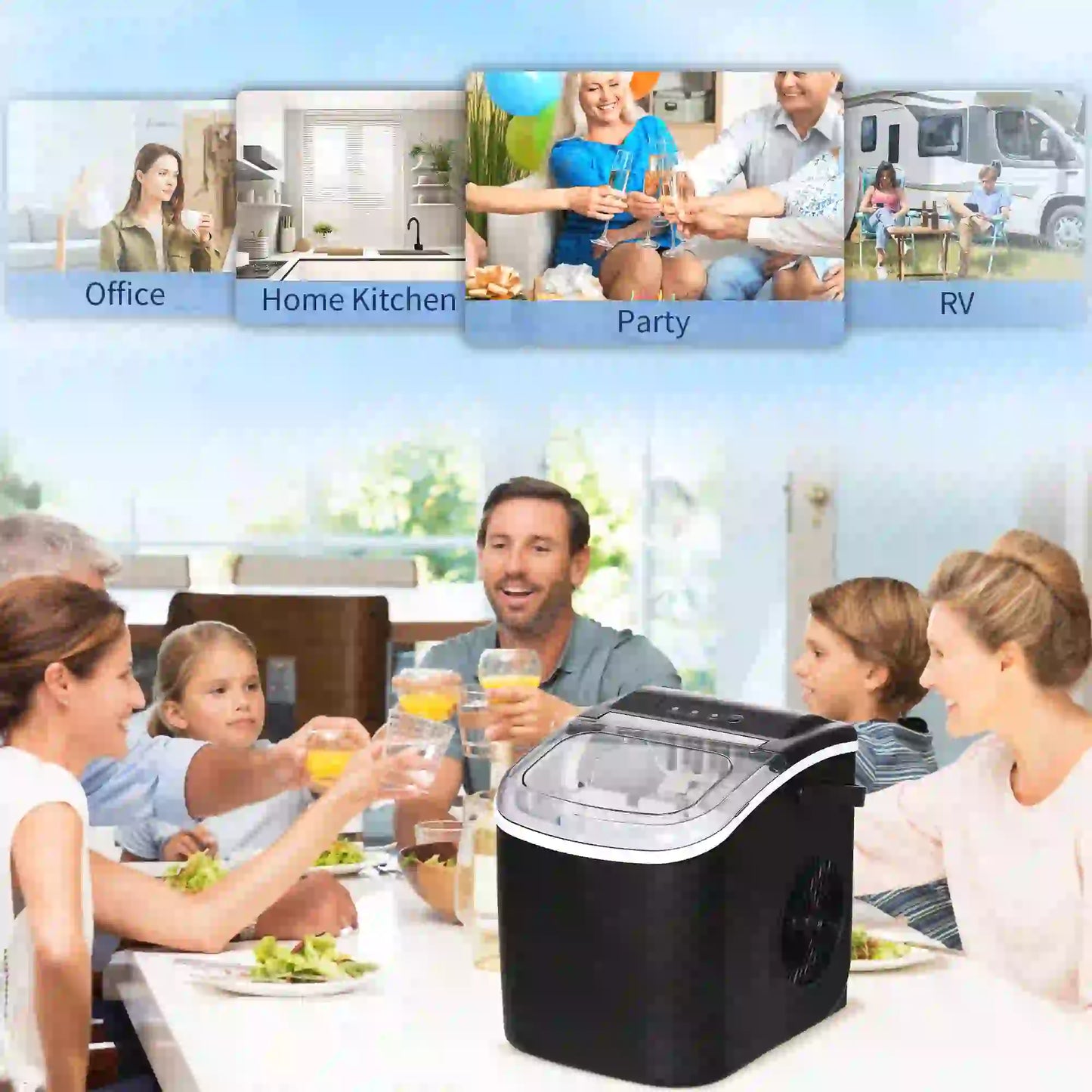 Portable Ice Maker, Self Cleaning, 26lbs/24Hrs, Black Small Kitchen Appliances at Gallery Canada
