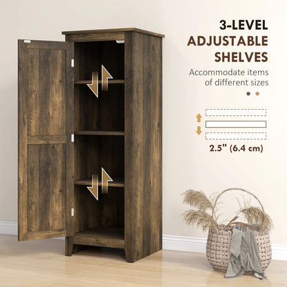48" Farmhouse Kitchen Pantry Cabinet, Adjustable Shelves, Brown Kitchen Pantry Cabinets at Gallery Canada
