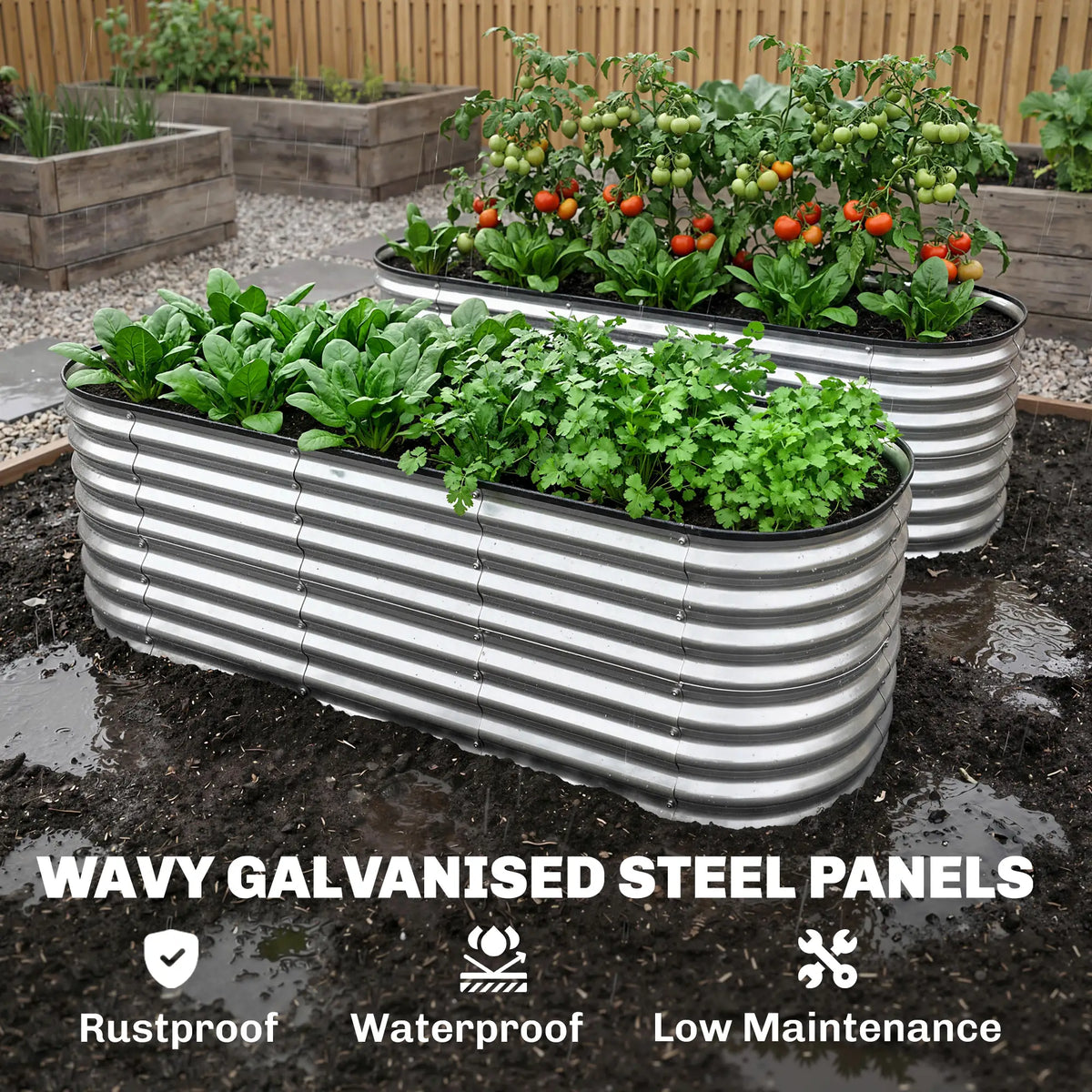 Galvanized Raised Garden Bed, 6 x 2 x 2 ft, Silver Galvanized Planter Boxes at Gallery Canada