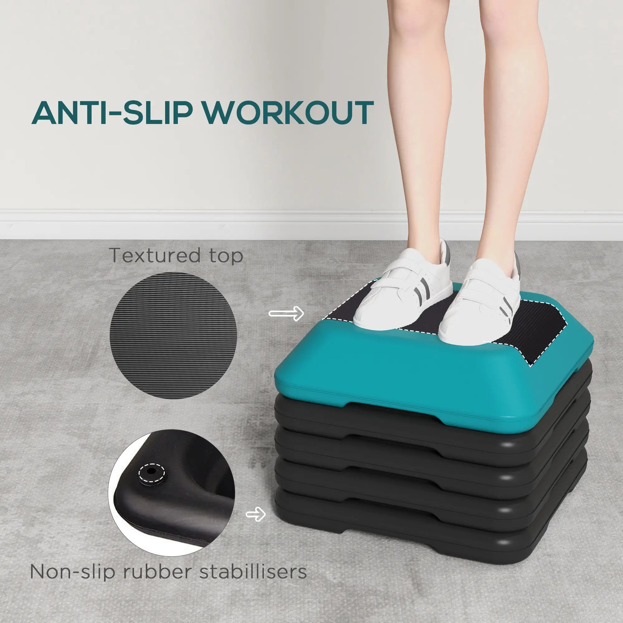 5-Level Adjustable Stepper, Aerobic Step Platform, 4