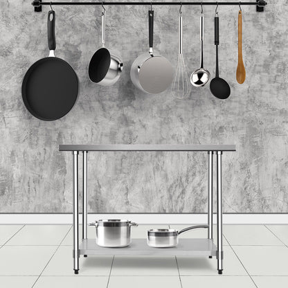 30 x 48 Inch Stainless Steel Table, Commercial Kitchen Worktable, Silver Kitchen Tools at Gallery Canada