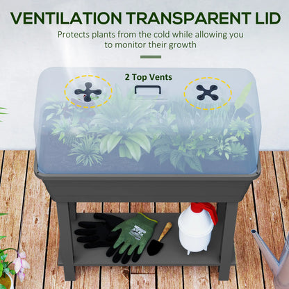 41L Self Watering Raised Garden Bed, Ventilation Lid, Dark Grey Raised Garden Beds at Gallery Canada