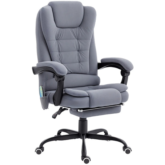 7 Point Vibrating Massage Chair, Reclining Office Chair, Adjustable Height, Grey Massage Chairs Grey at Gallery Canada