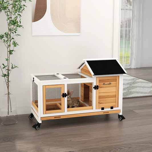 Rabbit Cage With Wheels, Ramp, Run, Tray, Indoor Outdoor, Yellow Rabbit Hutch White, Yellow, Black at Gallery Canada