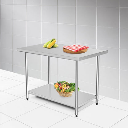 30 x 48 Inch Stainless Steel Table, Commercial Kitchen Worktable, Silver Kitchen Tools at Gallery Canada