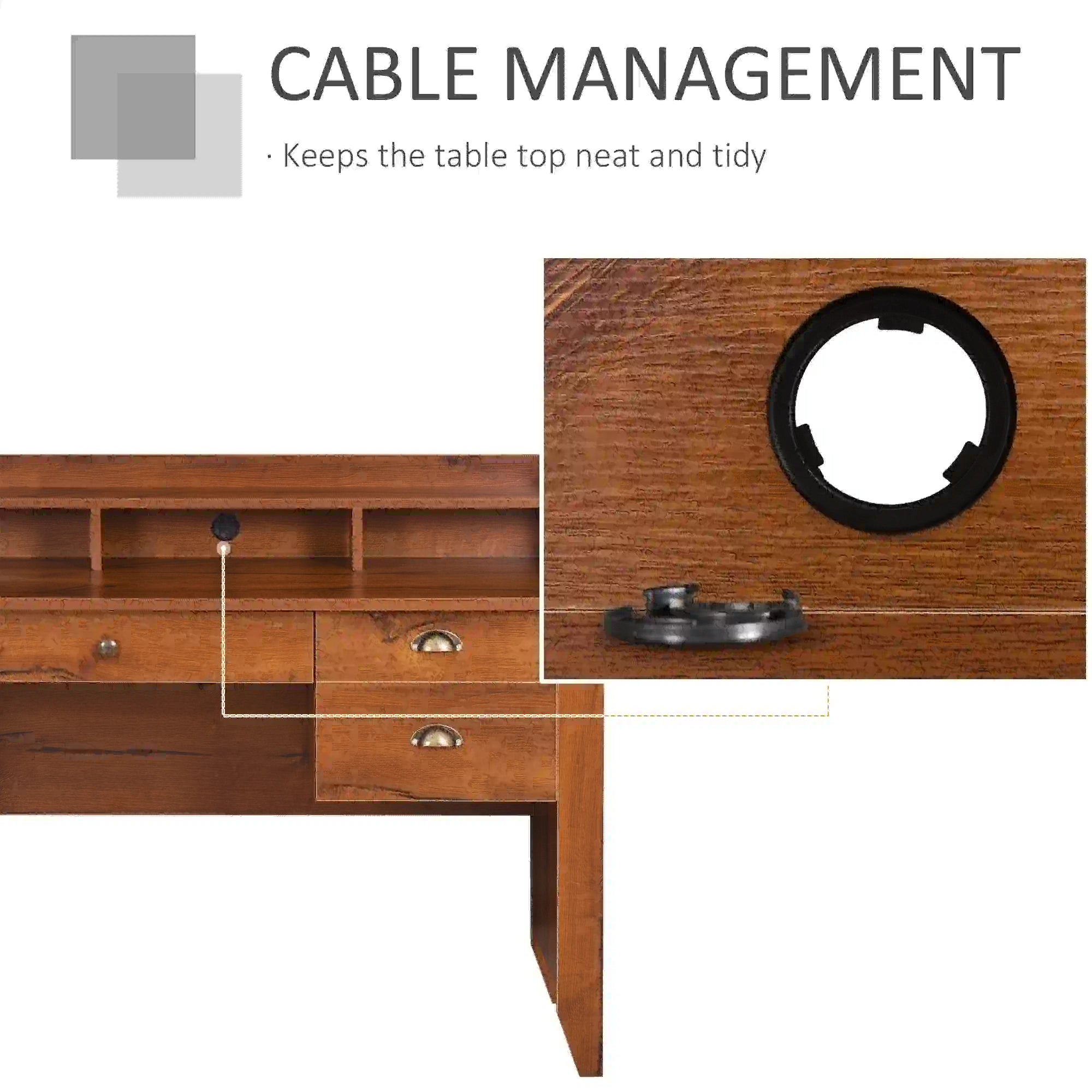 Study Table With Storage Hutch, Brown Writing Desks at Gallery Canada