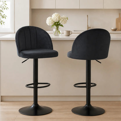 Swivel Counter Height Barstools Set of 2, Black Bar Stools at Gallery Canada