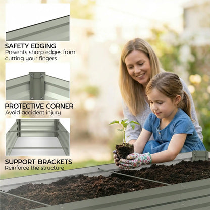 8'x2'x1' Galvanized Raised Bed, Large Elevated Planter Box, Galvanized Galvanized Planter Boxes at Gallery Canada