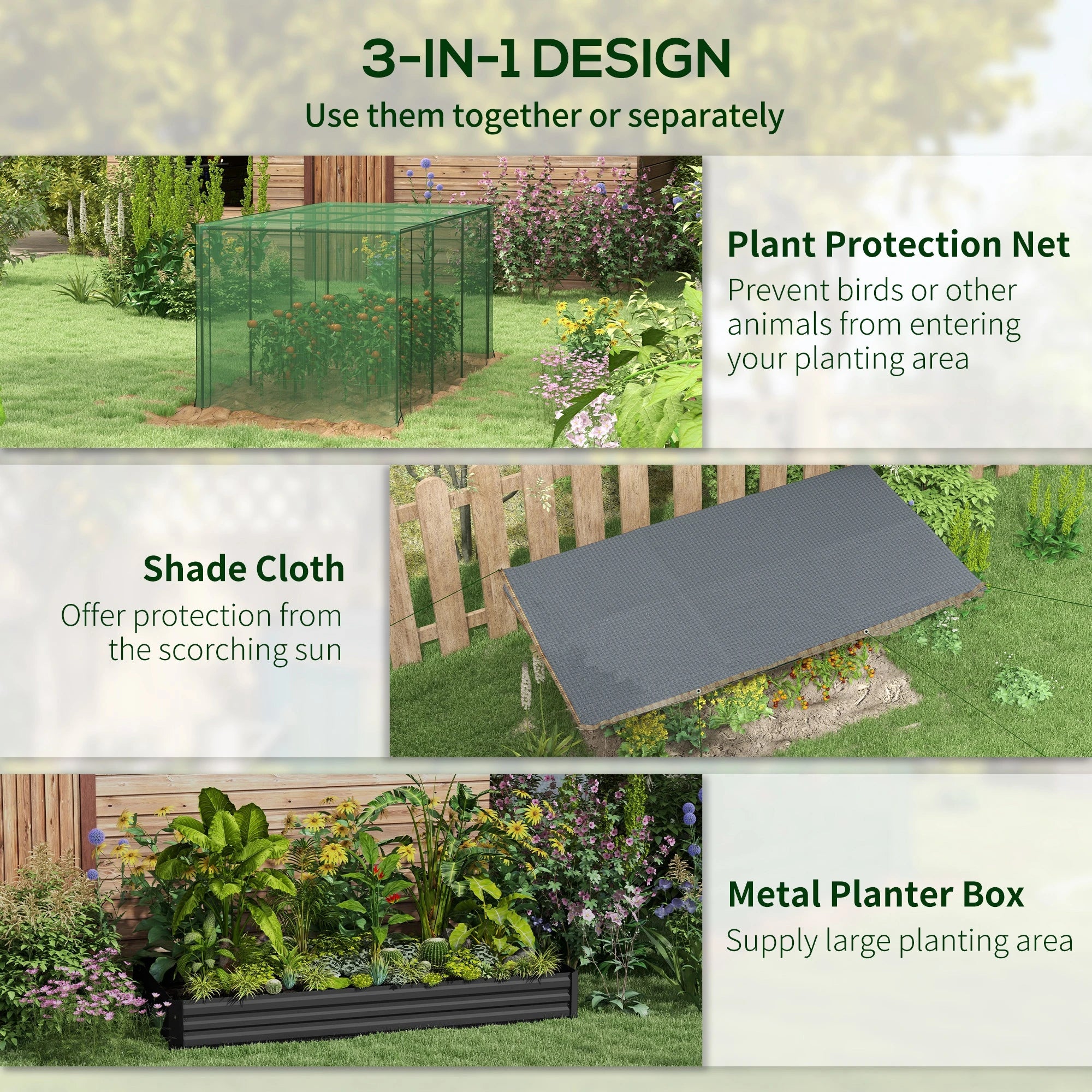 Galvanized Steel Planter Box with Cage, Shade Cloth, Raised Garden Bed Raised Garden Beds at Gallery Canada