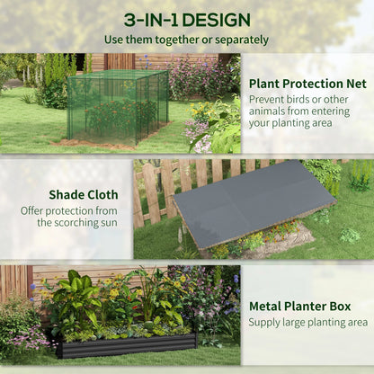 Galvanized Steel Planter Box with Cage, Shade Cloth, Raised Garden Bed Raised Garden Beds at Gallery Canada
