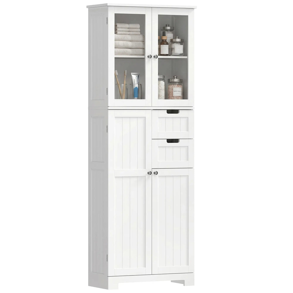 Tall Bathroom Storage Cabinet With Adjustable Shelves, White Freestanding Bathroom Cabinets at Gallery Canada