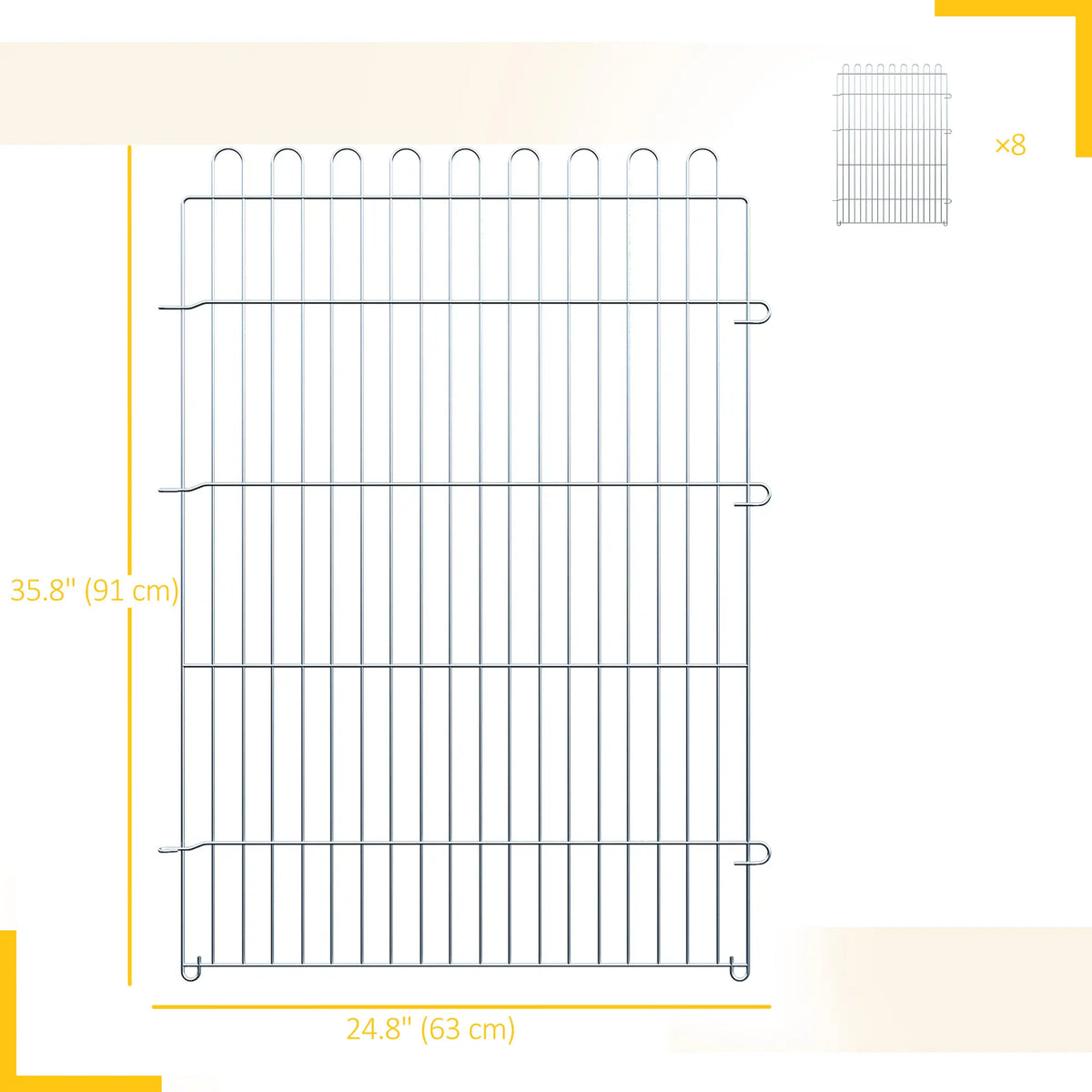 36 Inch 8-Panel Dog Playpen, Foldable Pet Exercise Crate, Black Dog Cages & Crates at Gallery Canada