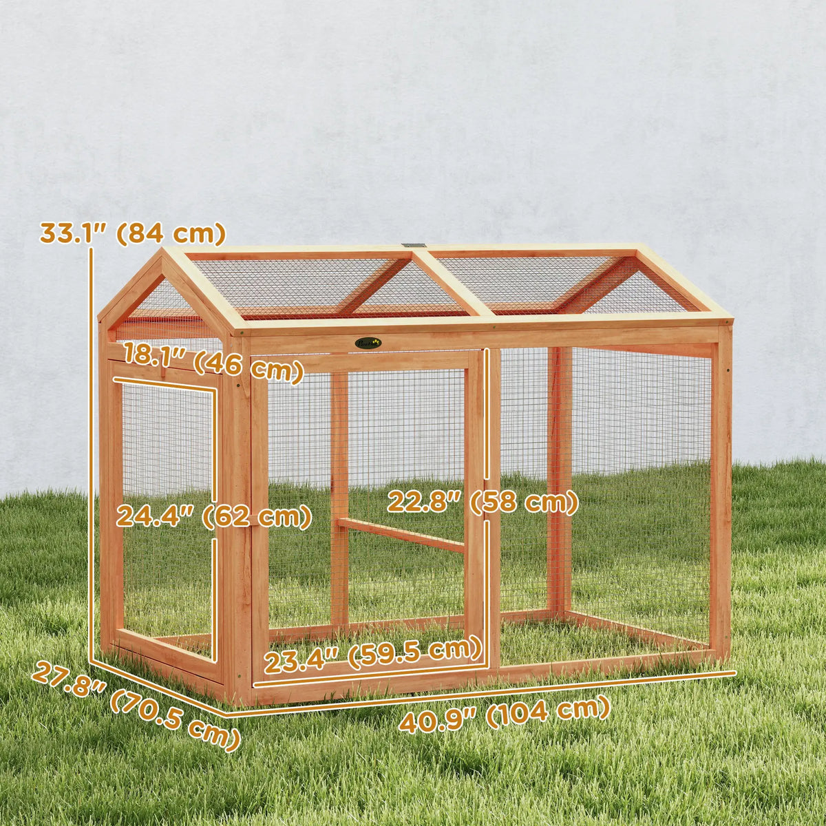 Wooden Chicken Run, Outdoor Coop With Perch, Dual Doors, Hen House Rabbit Hutch Chicken Coops at Gallery Canada