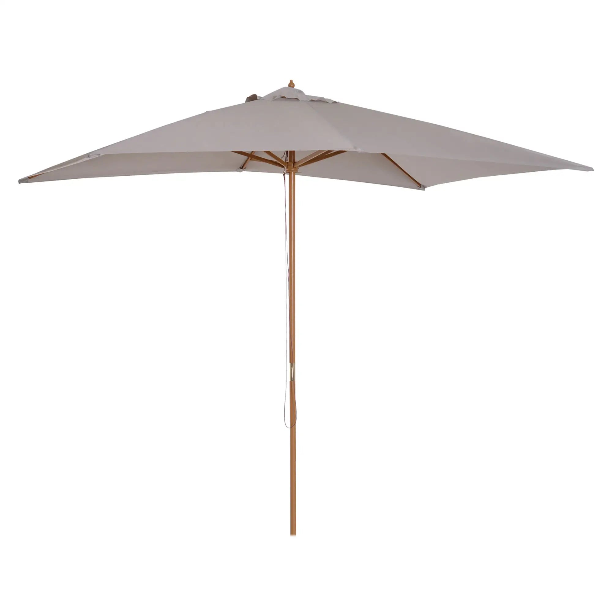 7' x 10' Grey Wooden Patio Umbrella, Rectangle Garden Parasol with Bamboo Ribs, Grey Sun Umbrellas Grey at Gallery Canada