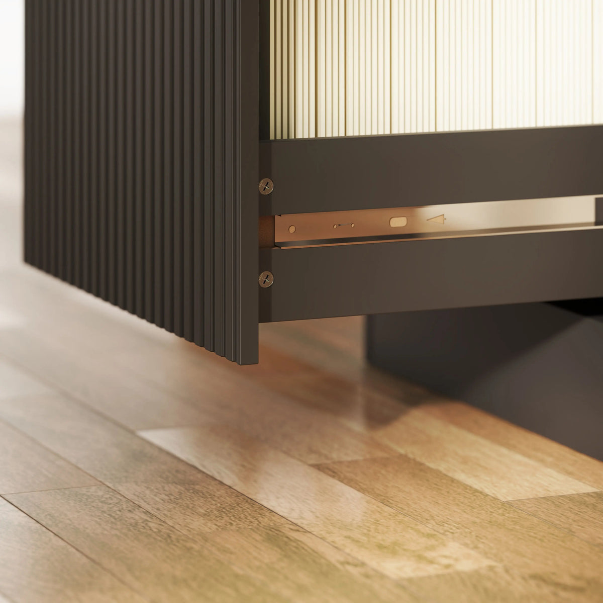 Lockable Filing Cabinet, 2 Fluted Drawers, Adjustable Hanging Rails, Black Office Cabinets & Cupboards at Gallery Canada