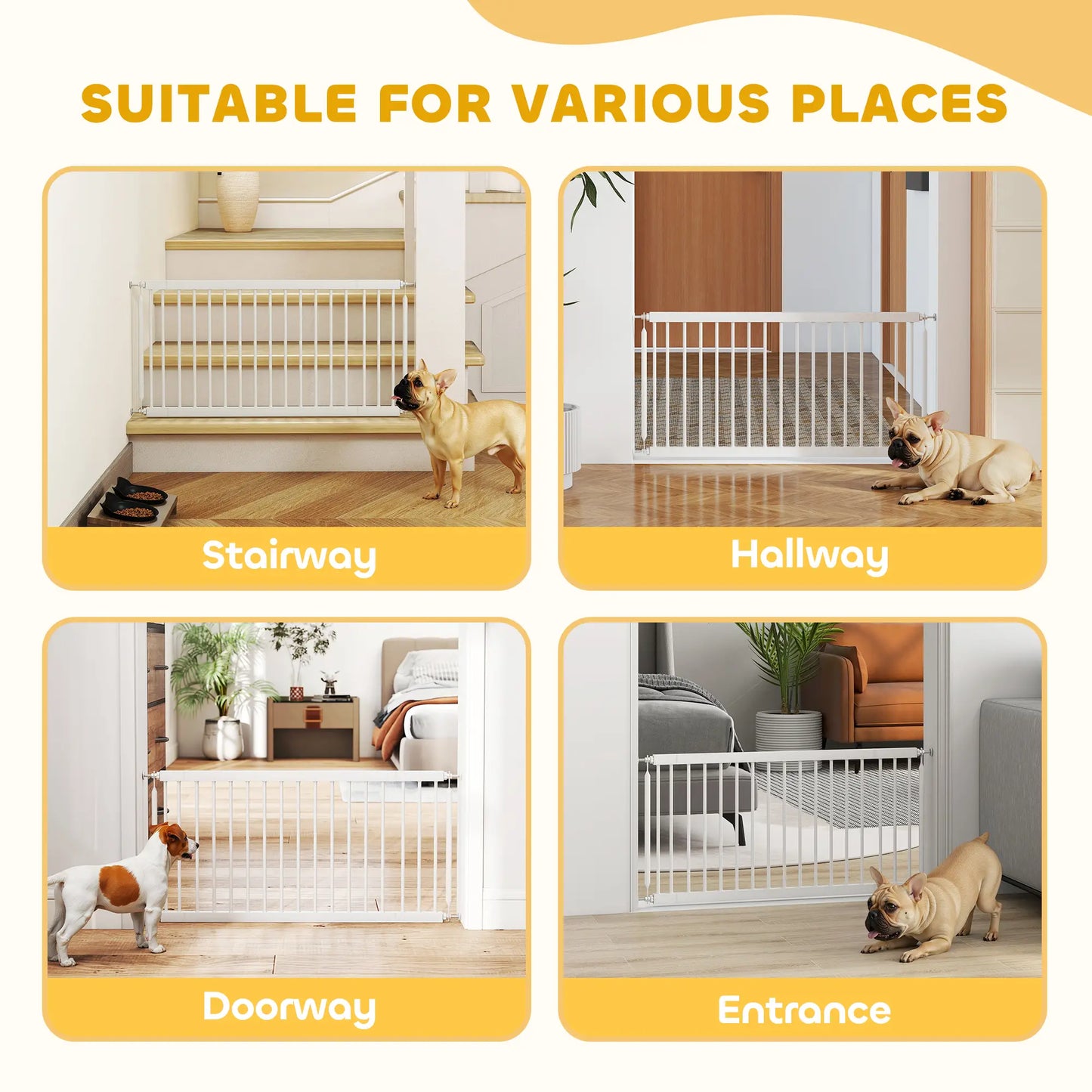 26-37 Inch Dog Gate, Adjustable Pet Gate, 18 Inch Tall, White Pet Gates at Gallery Canada