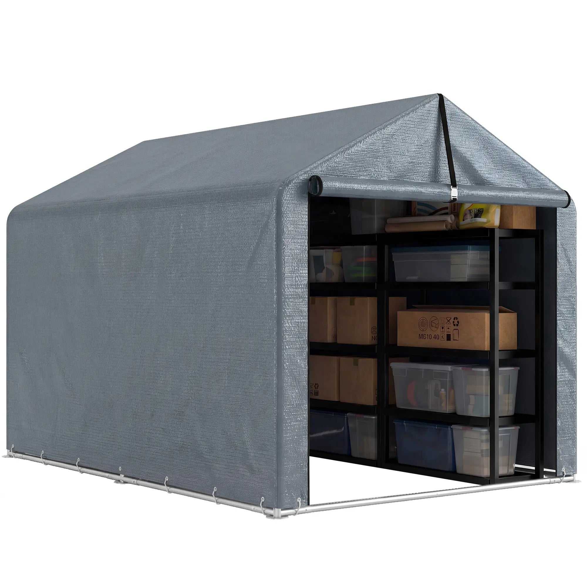 7'x5' Portable Outdoor Storage Shed, Dark Grey Sheds at Gallery Canada