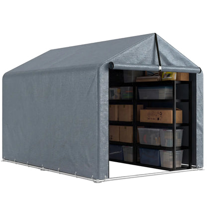 7'x5' Portable Outdoor Storage Shed, Dark Grey Sheds at Gallery Canada