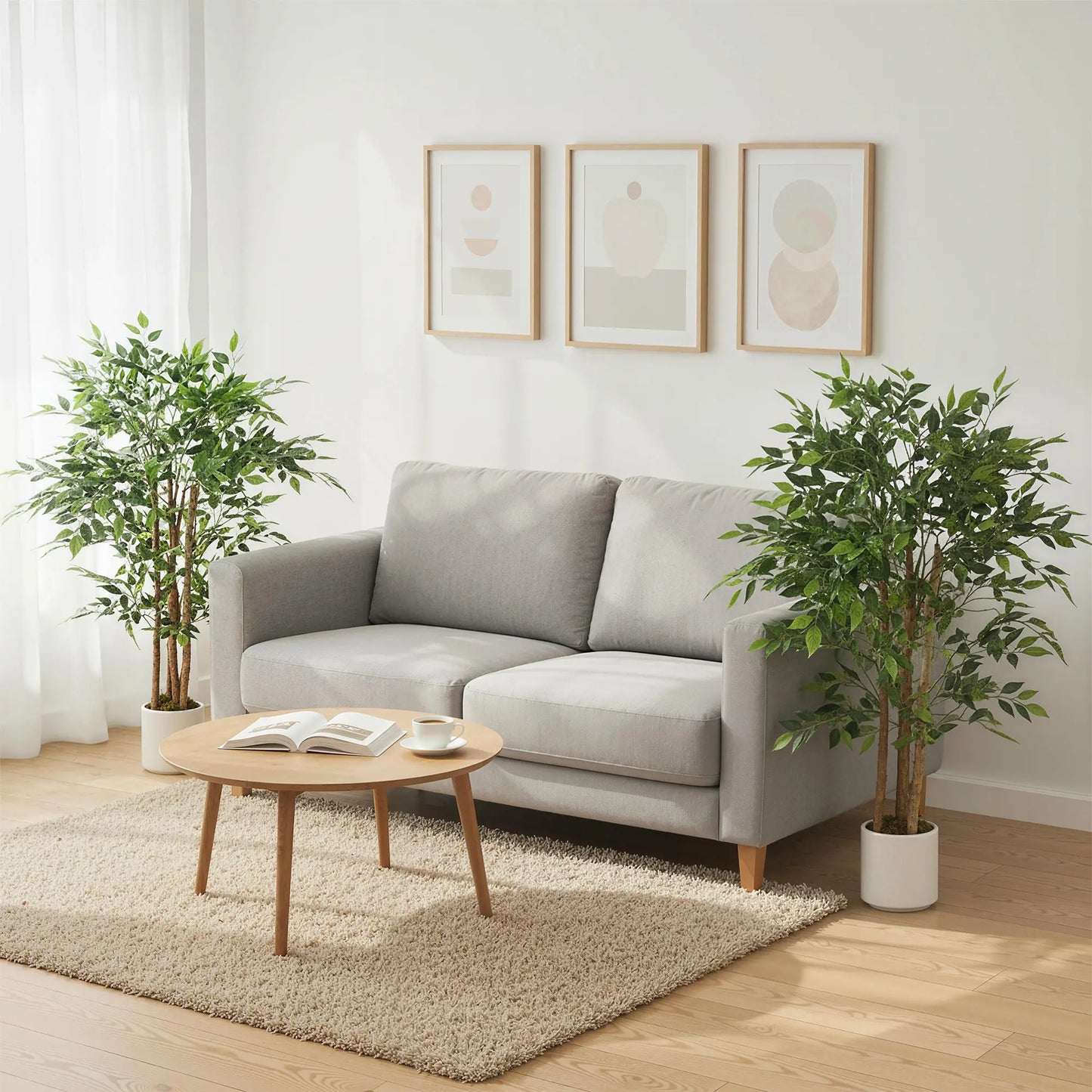 4FT Artificial Banyan Tree Set Of 2, Fake Potted Tree With Wood Trunk Artificial Trees at Gallery Canada