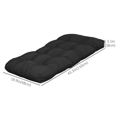 Patio Bench Replacement Cushions, Set of 2, 43" x 19" x 3", Black Patio Chair Cushions at Gallery Canada