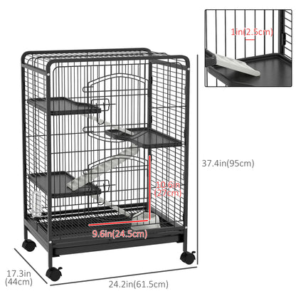 4-Tier Small Animal Cage, Rabbit Ferret Chinchilla Playpen, 24" x 17" x 37" Houses & Habitats at Gallery Canada