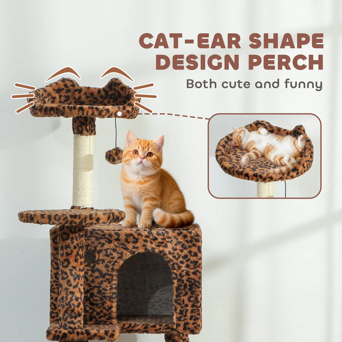 63 Inch Cat Tree with Sisal Posts, Condos, Plush Perches, Hammock, Ladder Cat Towers at Gallery Canada