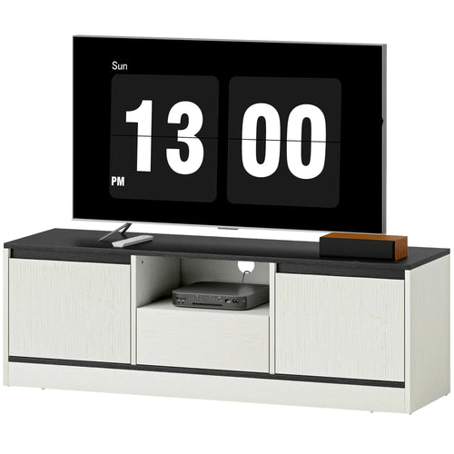 TV Stand For 43-55 Inch TV, Entertainment Center With Cabinets, White