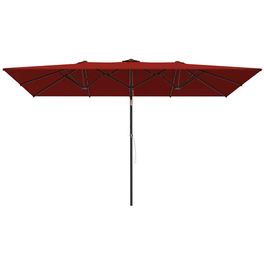 Double-Sided Patio Umbrella With Tilt, Wine Red Sun Umbrellas Wine Red at Gallery Canada
