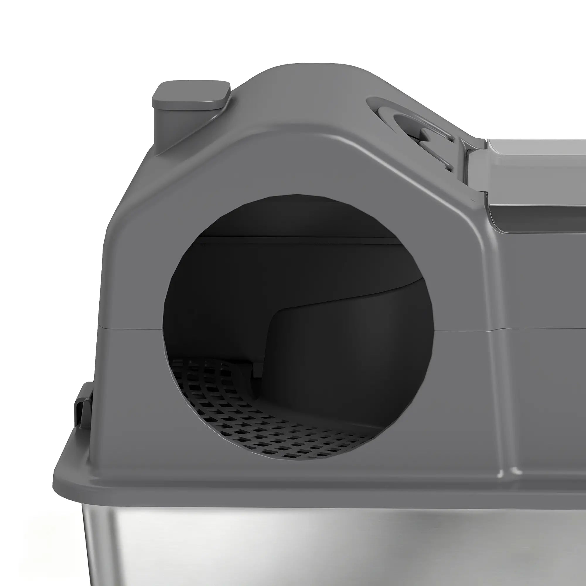 Extra Large Stainless Steel Cat Litter Box, High Sided, Dark Grey Cat Litter Box Enclosures at Gallery Canada
