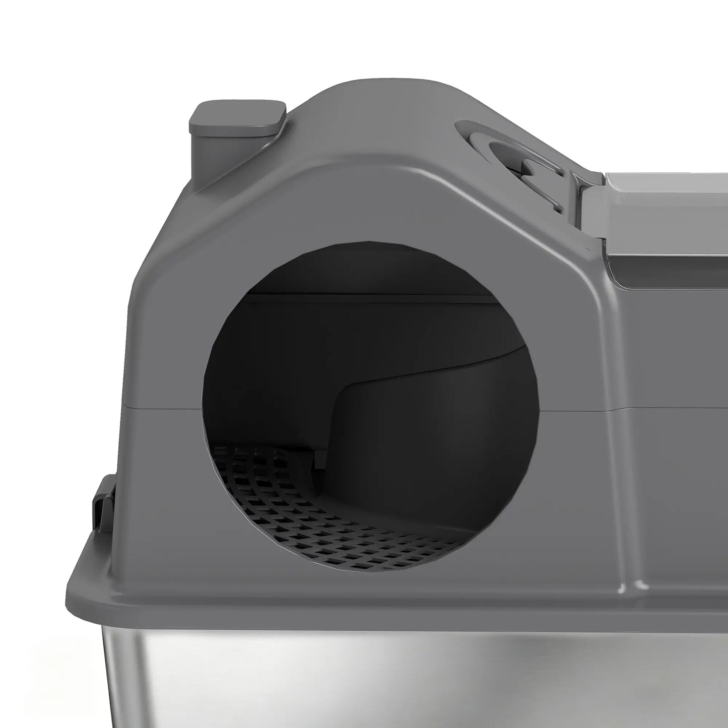 Extra Large Stainless Steel Cat Litter Box, High Sided, Dark Grey Cat Litter Box Enclosures at Gallery Canada